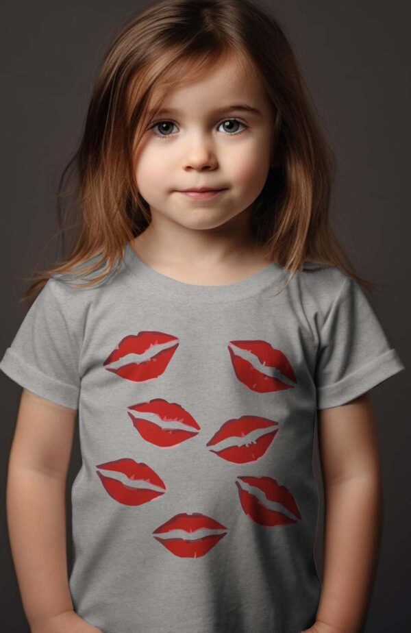 T-shirt Col Rond Fille - Bisous petit