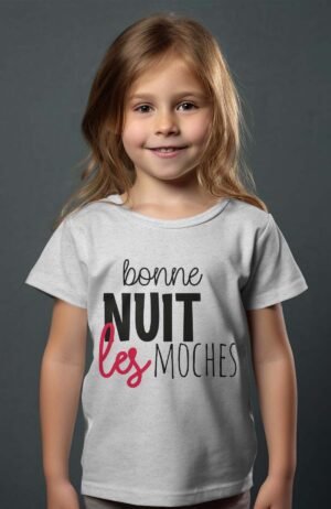 T-shirt Fille – bonne nuit – Gris