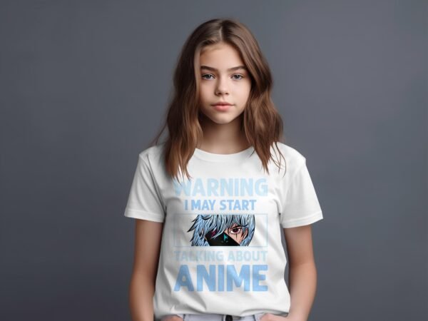 T-shirt Col Rond Fille - Warning i may start anime