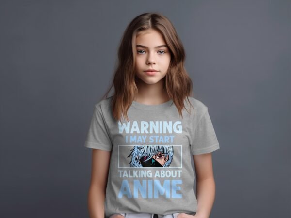 T-shirt Col Rond Fille - Warning i may start anime