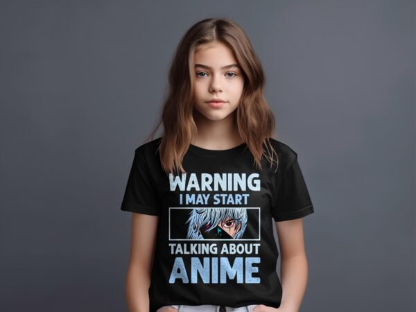 T-shirt Col Rond Fille - Warning i may start anime