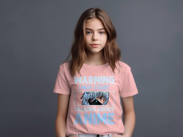 T-shirt Col Rond Fille - Warning i may start anime