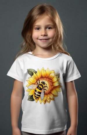 T-shirt Fille – sunflowbee – Blanc