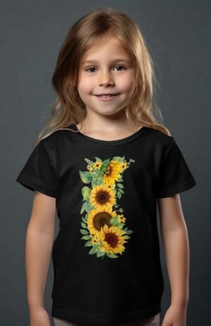 T-shirt Col Rond Fille - Sunflower long