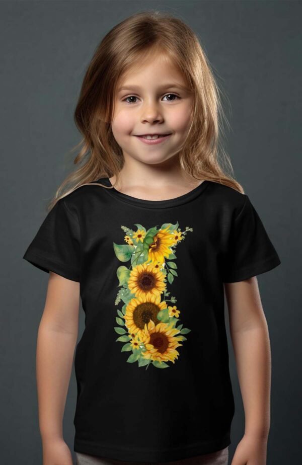T-shirt Col Rond Fille - Sunflower long