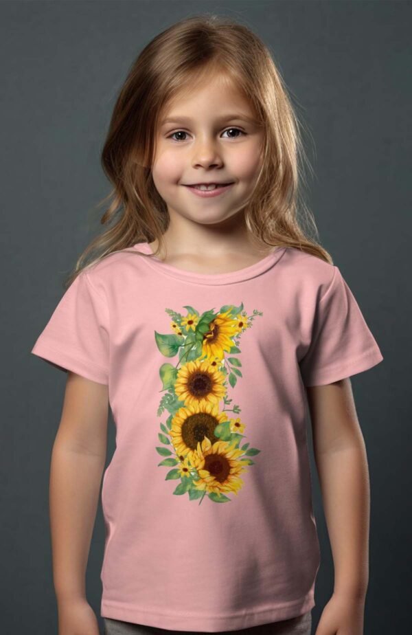 T-shirt Col Rond Fille - Sunflower long