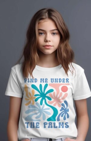 T-shirt Fille – under palms – Blanc