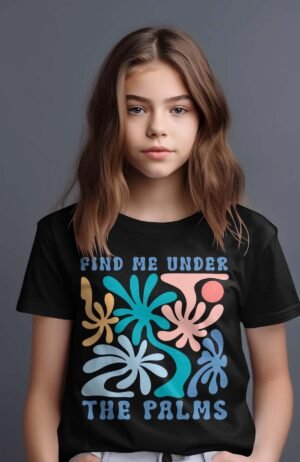 T-shirt Col Rond Fille - Under palm