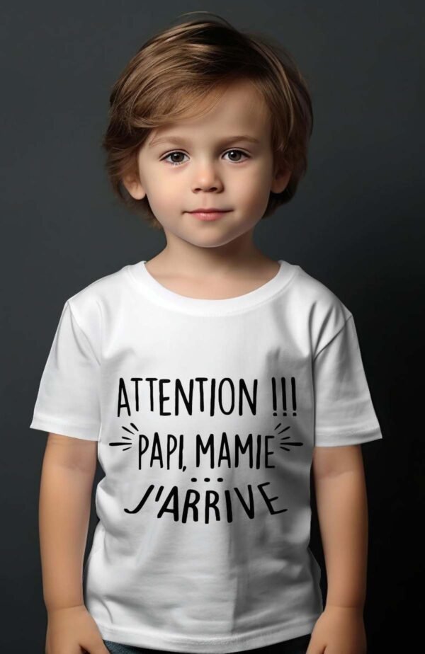 T-shirt Garçon en Gros | Attention papi mamie j'arrive