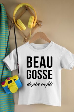T-shirt Garçon – Beau gosse – Blanc