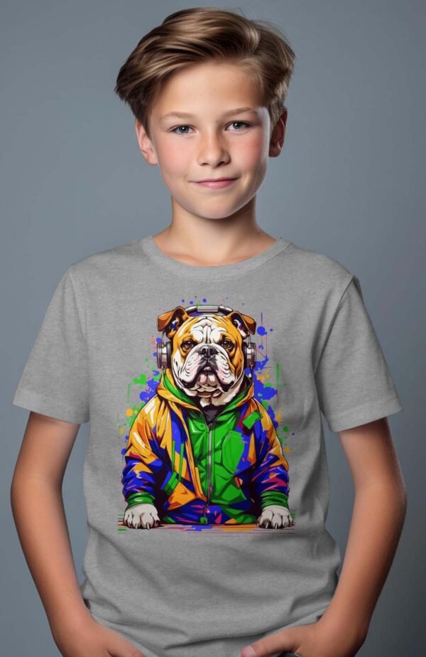 T-shirt Garçon en Gros | Bulldog paint v