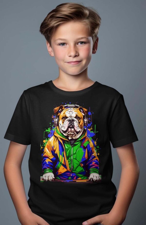 T-shirt Garçon en Gros | Bulldog paint v