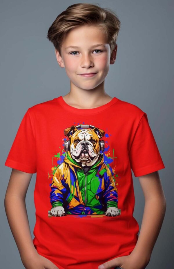 T-shirt Garçon en Gros | Bulldog paint v