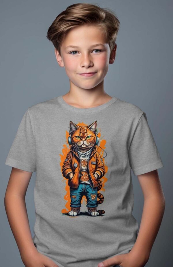 T-shirt Garçon en Gros | Cat orange