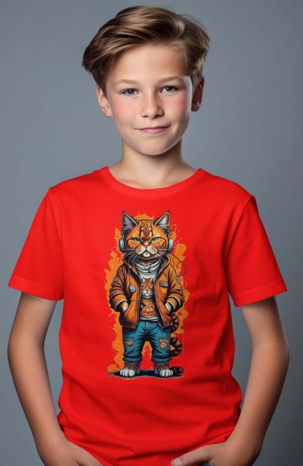 T-shirt Garçon en Gros | Cat orange
