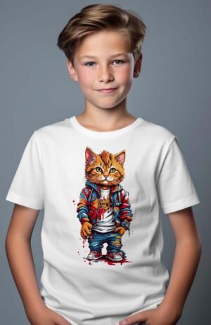 T-shirt Garçon en Gros | Cat style paint V2
