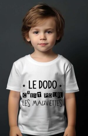 T-shirt Garçon – DODO Mauviettes – Blanc