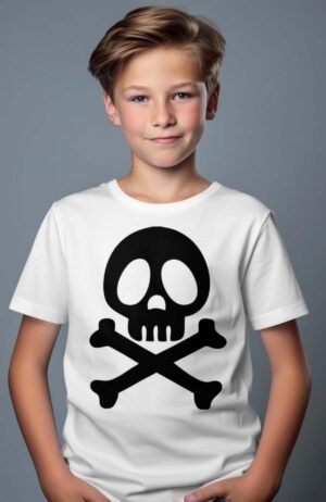 T-shirt Garçon – Dead Head – Blanc