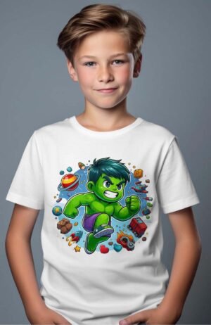 T-shirt Garçon – Green Boy – Blanc