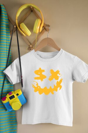 T-shirt Garçon – Smil dollar – BLANC