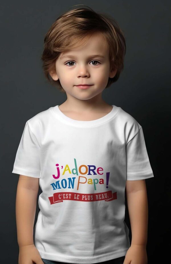 T-shirt Garçon en Gros | J'adore mon papa c'est le plus beau