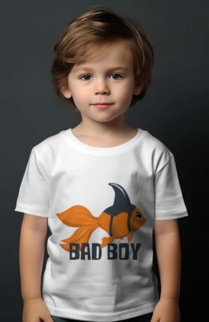T-shirt Garçon – bad boy – Blanc