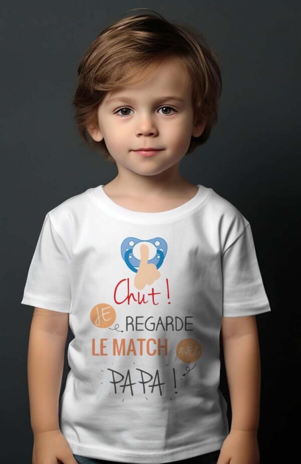 T-shirt Garçon en Gros | Chut je regarde le match avec papa