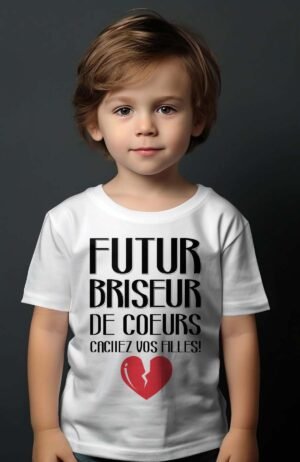 T-shirt Garçon – futur briseur – Blanc