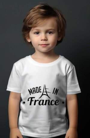T-shirt Garçon – made in france – Blanc