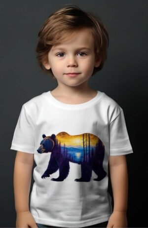 T-shirt Garçon en Gros | Ours paysage