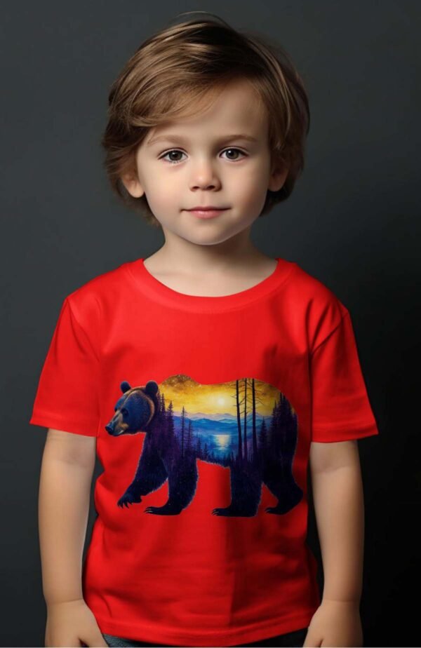 T-shirt Garçon en Gros | Ours paysage