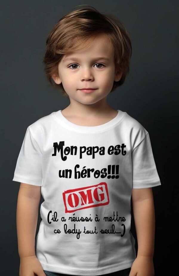 T-shirt Garçon en Gros | Mon papa est un héro