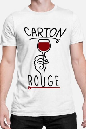 T-shirt Homme – Carton Rouge – BLANC