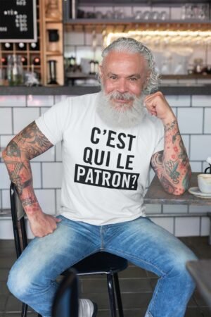 T-shirt Homme – Qui patron – Blanc
