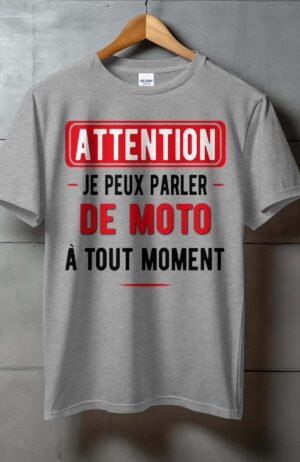 T-shirt Homme – attention je peux parler de moto – Gris