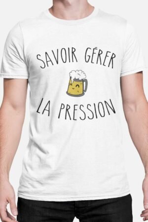 T-shirt Homme – gérer pression – Blanc