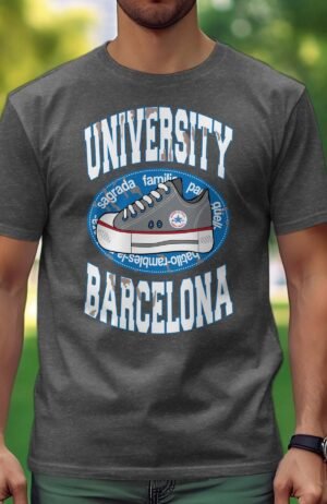 T-shirt Homme university barcelona – Gris