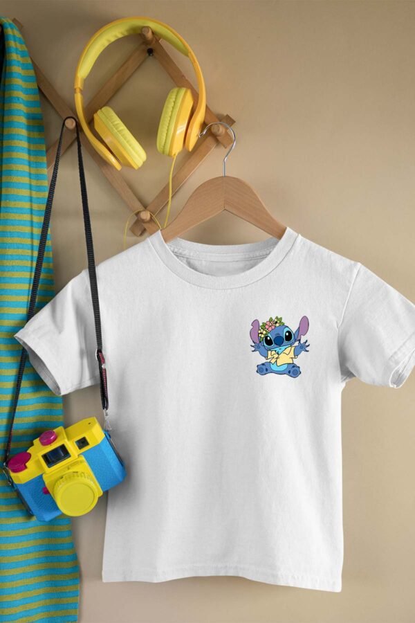 T-shirt Col Rond Fille - Stitch Hawaï