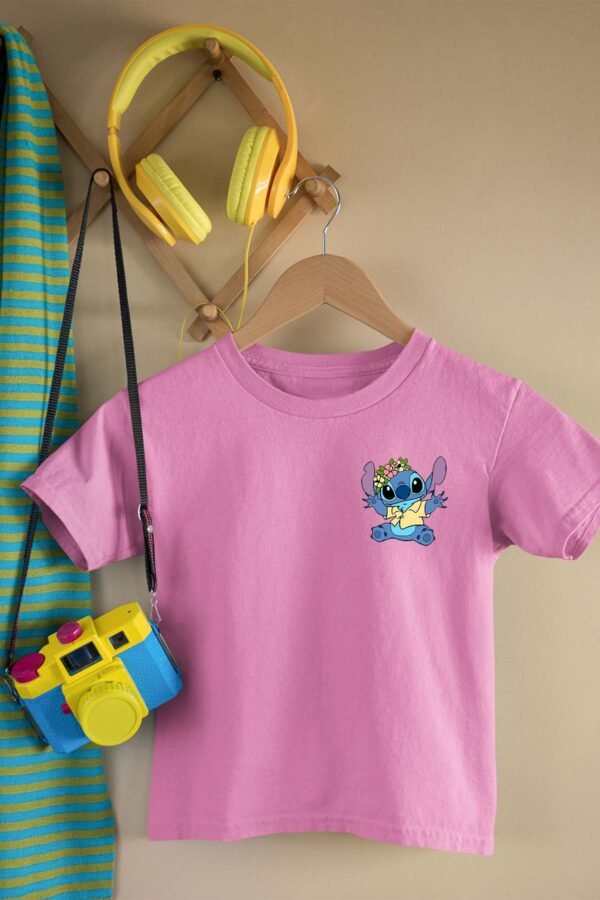 T-shirt Col Rond Fille - Stitch Hawaï