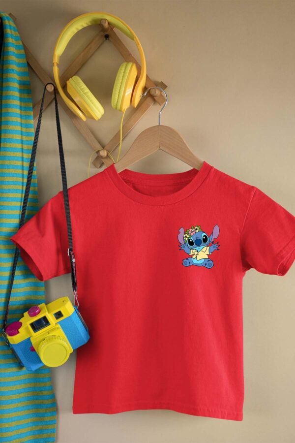 T-shirt Col Rond Fille - Stitch Hawaï