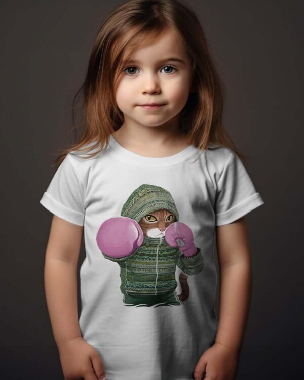 T-shirt Col Rond Fille - Chat copine