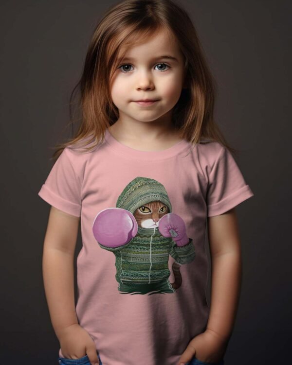 T-shirt Col Rond Fille - Chat copine