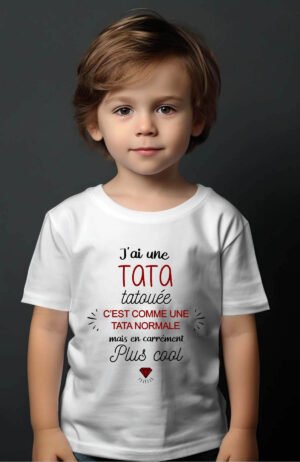 TATA TATOUEE – Tshirt Garçon – Blanc