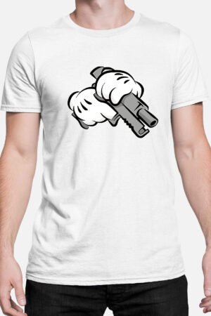 Tee Homme – Hand Gun – BLANC
