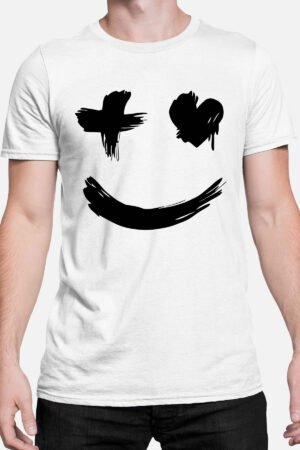 Tee Homme – Smile Croix coeur – BLANC