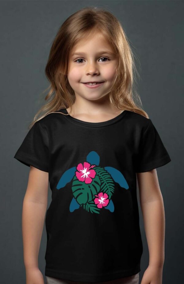 T-shirt Col Rond Fille - Tortue island