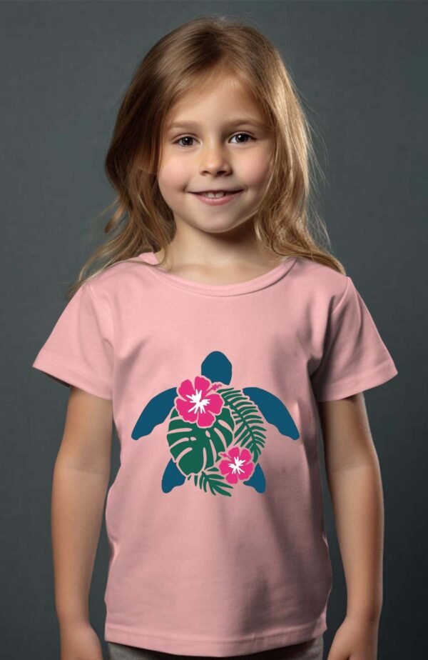 T-shirt Col Rond Fille - Tortue island