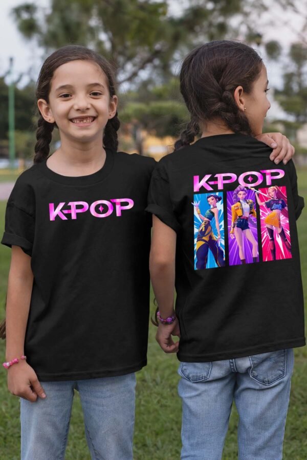 T-shirt Col Rond Fille - Trio kpop rose