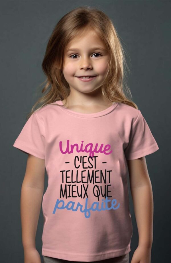 T-shirt Col Rond Fille - Unique c'est tellement mieux