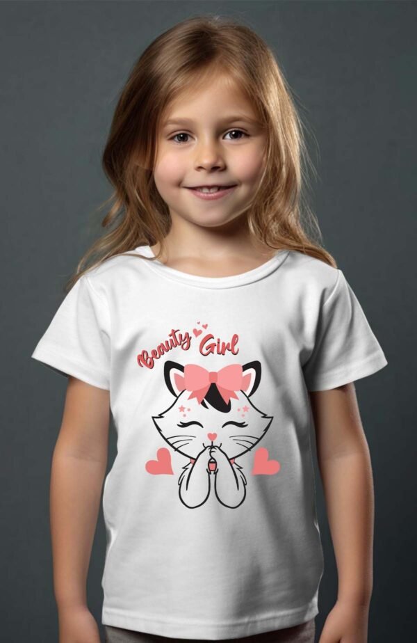 T-shirt Col Rond Fille - Beauty girl